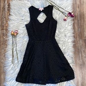 Black cut out skater dress